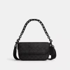 Coach Charter Flap Crossbody 18 In Signature Canvas In Charcoal