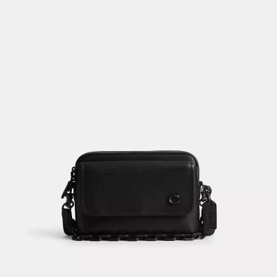 Coach Charter Flap Crossbody 24 In Black