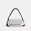 Coach Charter Flap Crossbody Bag 18 In Signature Canvas In White/black Signature
