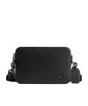 Coach Charter Leather Cross Body Bag In Black