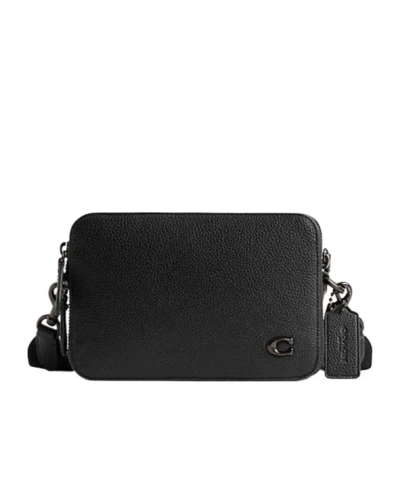 Coach Charter Leather Cross Body Bag In Black