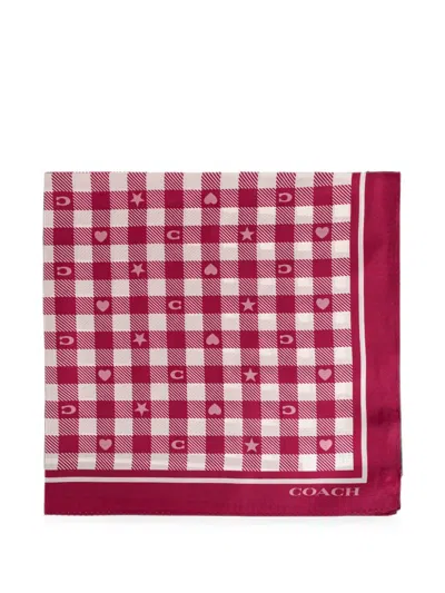 COACH CHECK-PRINT SILK SCARF