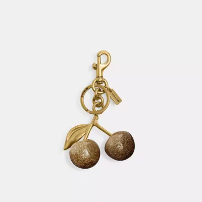 Coach Cherry Bag Charm In Brass/brass
