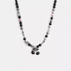 Coach Cherry Beaded Necklace In Hematite Multi