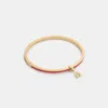 Coach Cherry Charm Enamel Thin Hinged Bangle In Multi
