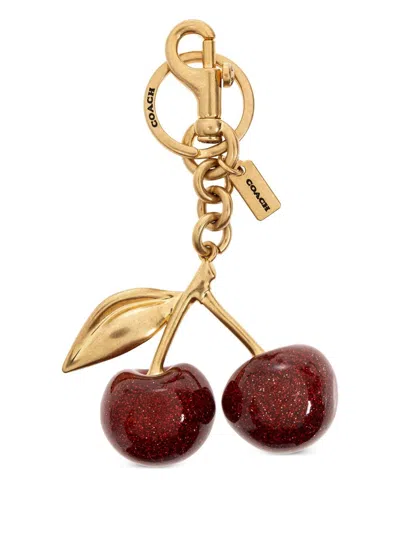 Coach Cherry Charm In Gold