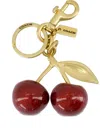 Coach Cherry Glitter Keyring In Gold