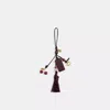 Coach Cherry Heritage Leather Bag Charm In Multi