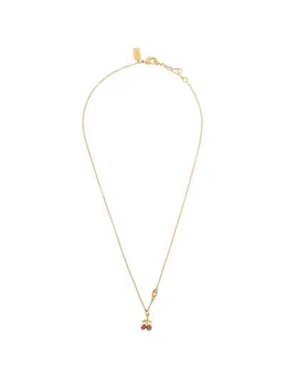 Coach Cherry Pendant Necklace In Gold
