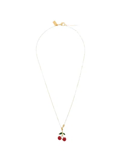 Coach Cherry Pendant Necklace In Metallic