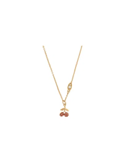 Coach Cherry Pendant Necklace In White