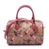 Coach Cherry Print Satchel Bag Pvc Canvas In Brown