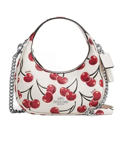 Coach Cherry Printed Mini Crossbody Bag In White