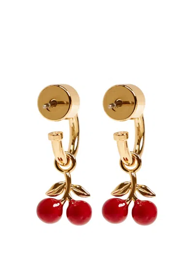 Coach Cherry-pendant Drop Earrings In Gold