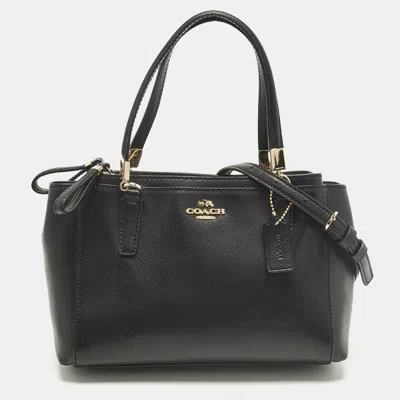 Pre-owned Coach Christie Carryall Black Leather Satchel