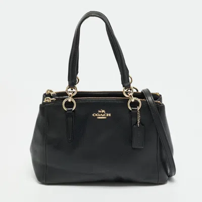 Pre-owned Coach Christie Carryall Mini Black Leather Satchel