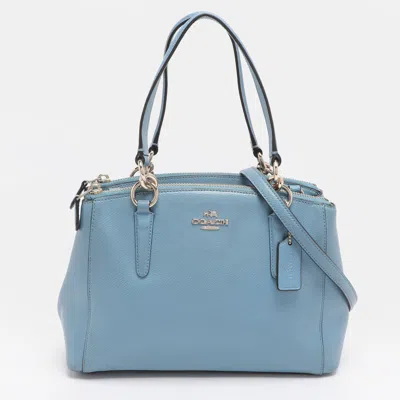 Pre-owned Coach Christie Carryall Mini Blue Leather Satchel