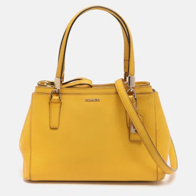 Coach Christie Carryall Mini Yellow Leather Satchel