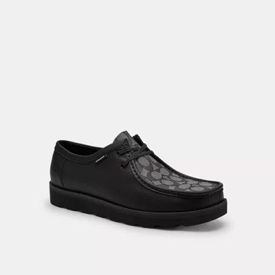 Coach Chukka Shoe With Signature Canvas In Black