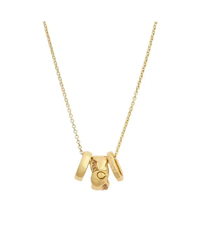Coach Circle Necklace In Gold