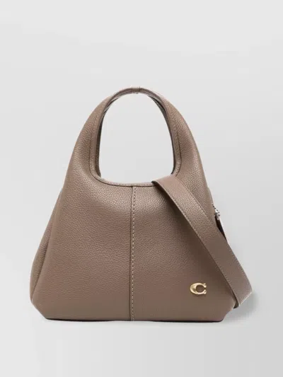 Coach Polished Pebble Leather Lana Shoulder Ba In Gray