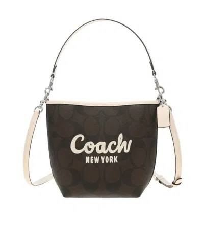 Coach City Bucket Bag With  Graphic In Black