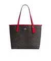 Coach City Tote In Signature Canvas In Black