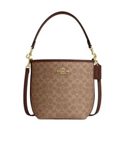 Coach City Bucket Bag In Signature Canvas In Brown