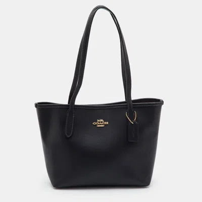Pre-owned Coach City Mini Black Leather Tote