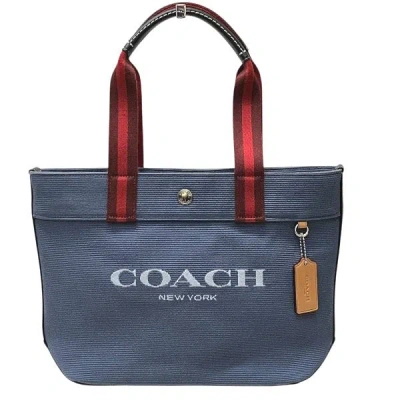 Coach Ck168 Canvas Leather Tote Bag In Blue