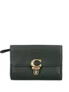 Coach Clasp-fastening Zip Wallet In Green