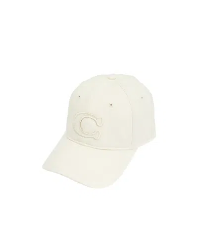 Coach Classic Logo Baseball Cap In White