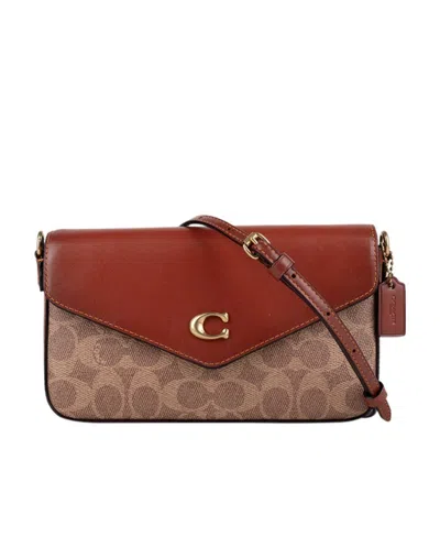 Coach Classic Logo Pattern Satchel Bag In Brown