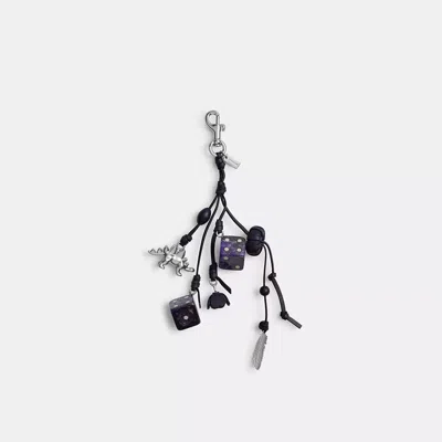 Coach Cluster Dice Bag Charm In Blue