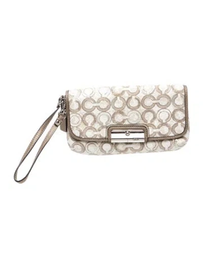 Pre-owned Coach Clutch In Neutral