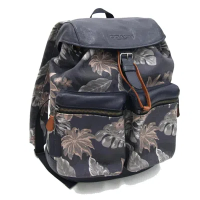 Pre-owned Coach Coated Canvas Leather Backpack ()