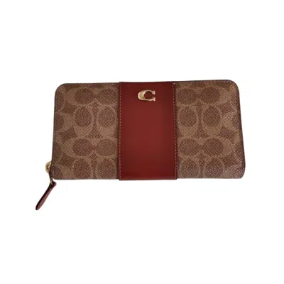 Pre-owned Coach Coated Canvas Leather Long Wallet (bi-fold) ()