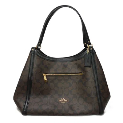 Pre-owned Coach Coated Canvas Leather Shoulder Bag Tote Bag ()