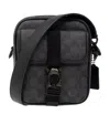 Coach Coated-canvas Messenger Bag In Black