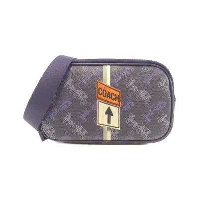 Pre-owned Coach Coated Canvas Shoulder Bag () In Purple