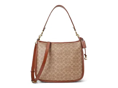 Coach Coated Canvas Signature Cary Shoulder Bag Handbags Tan Rust: One Size In Brown