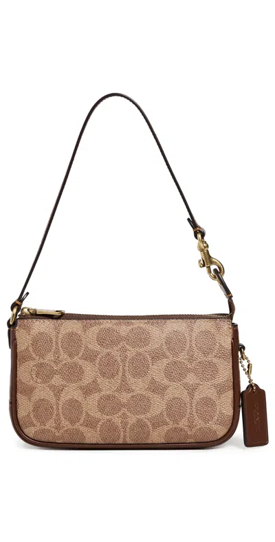 Coach Coated Canvas Signature Plaza Bag 18 B4/tan Brown