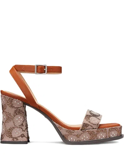 Coach Cocoa Logo-patterned Sandals In Brown