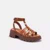 Coach Sculpted C Platform Fisherman Sandals Cognac In Cognac