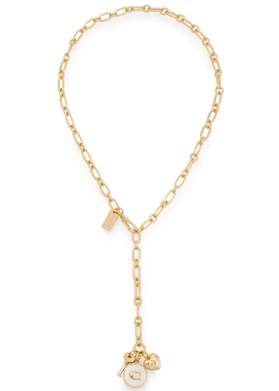 Coach Coin Charm Chain Necklace In Gold