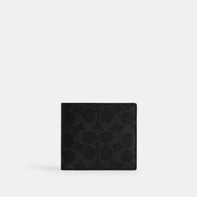 Coach Coin Wallet In Signature Canvas In Black