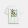 Coach Collage Train Relaxed T Shirt In Organic Cotton In White