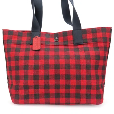 Pre-owned Coach Color Canvas Leather Tote Bag () In Multi