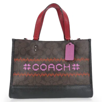 Pre-owned Coach Color Leather Pvc Handbag () In Multi