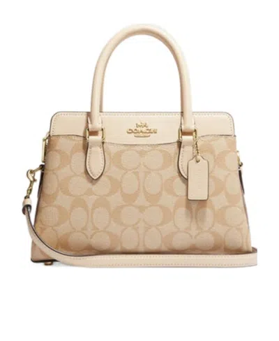 Coach Color Matching Iconic Canvas Mini Darcie Shoulder Bag In Brown